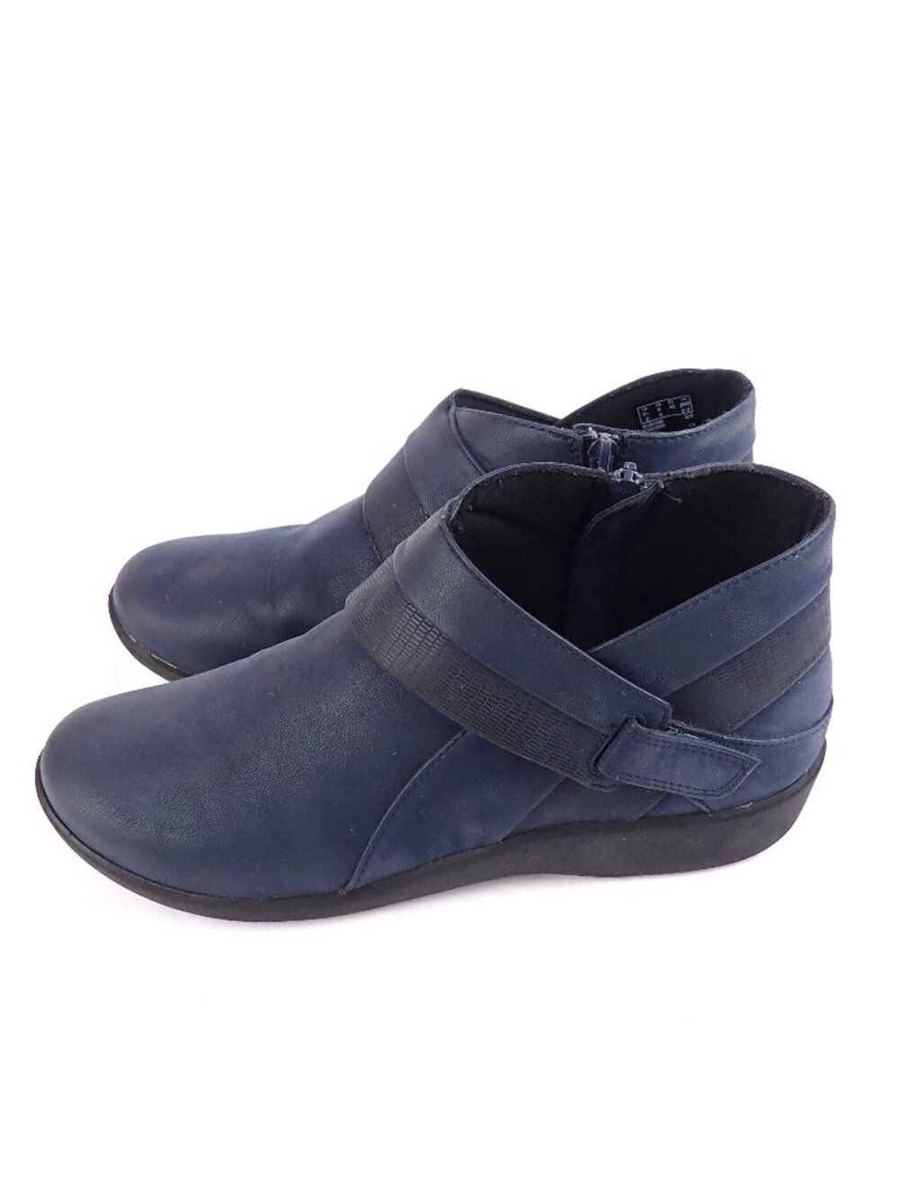 Clarks Cloudstepper Sillian Rani Boots Women's 9 Wide Shoes Dark Blue Ankle Boot